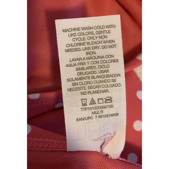 Time & Tru Pink Polka Dot Bikini Bottoms 2X (20W-22W) Women Mid Rise NWT - Picture 4 of 7